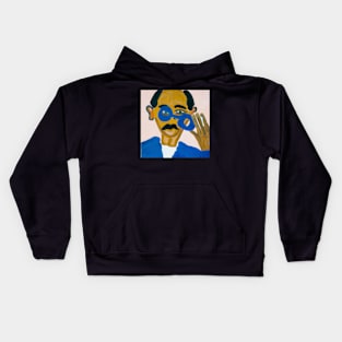 Man with blue glasses Kids Hoodie